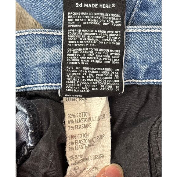 3x1 Women’s 29 Maddie Slim Organic Cotton Split Ankle Blue Denim Jeans Designer - Picture 7 of 7